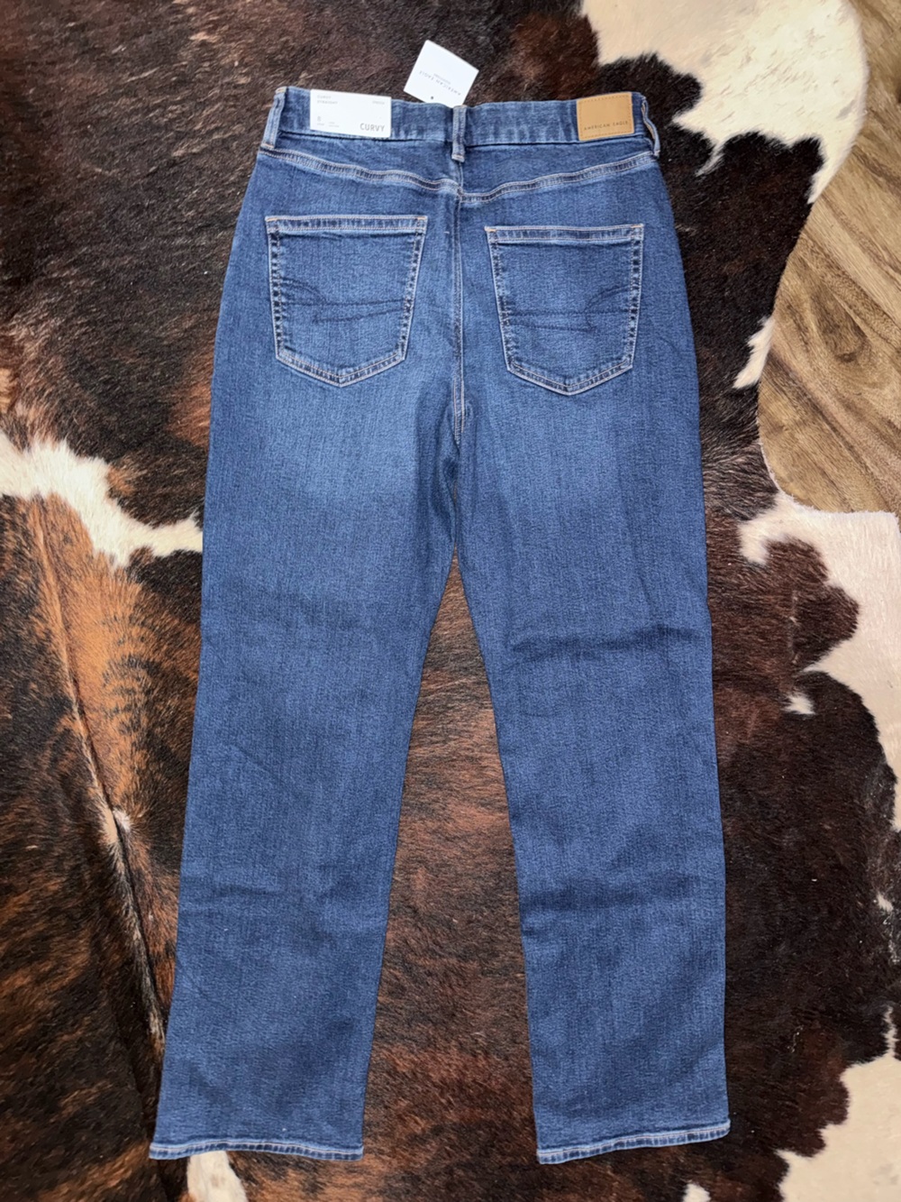 American Eagle Outfitters Straight-Leg Jeans — Medium Blue Denim - Picture 2 of 4
